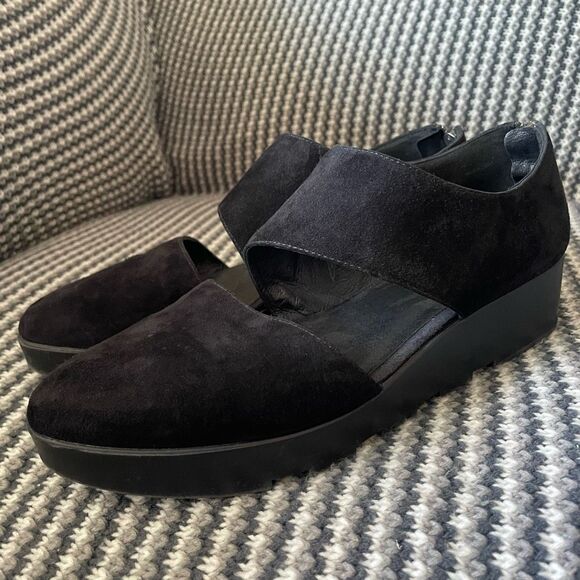 Eileen Fisher Turban black wedge sandal women’s shoe size 9 - Picture 5 of 11